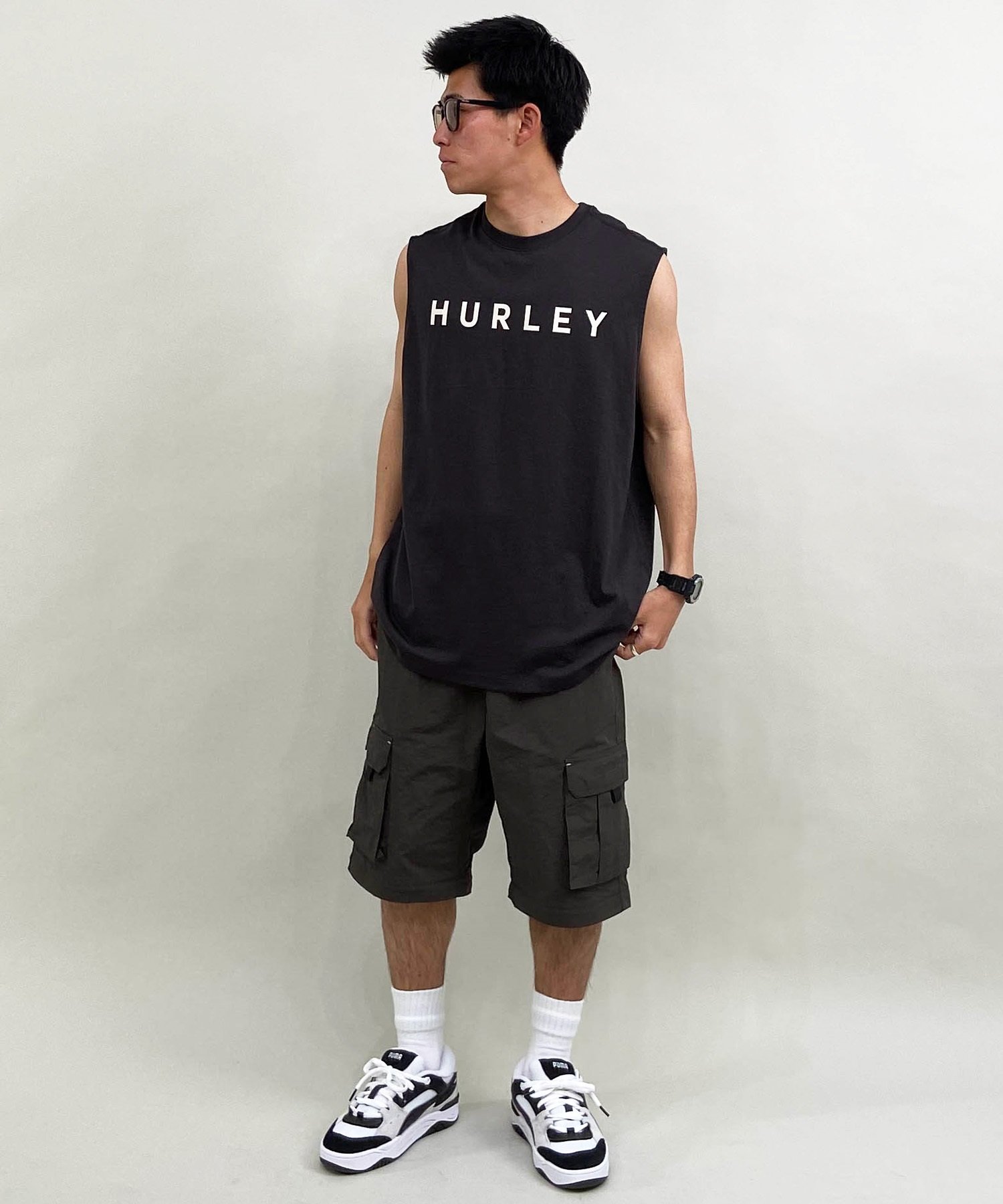 Hurley ハーレー タンクトップ メンズ バックプリント ブランドロゴ MENS BORN FROM WATER SL 24MRSMSL07(WHT-M)