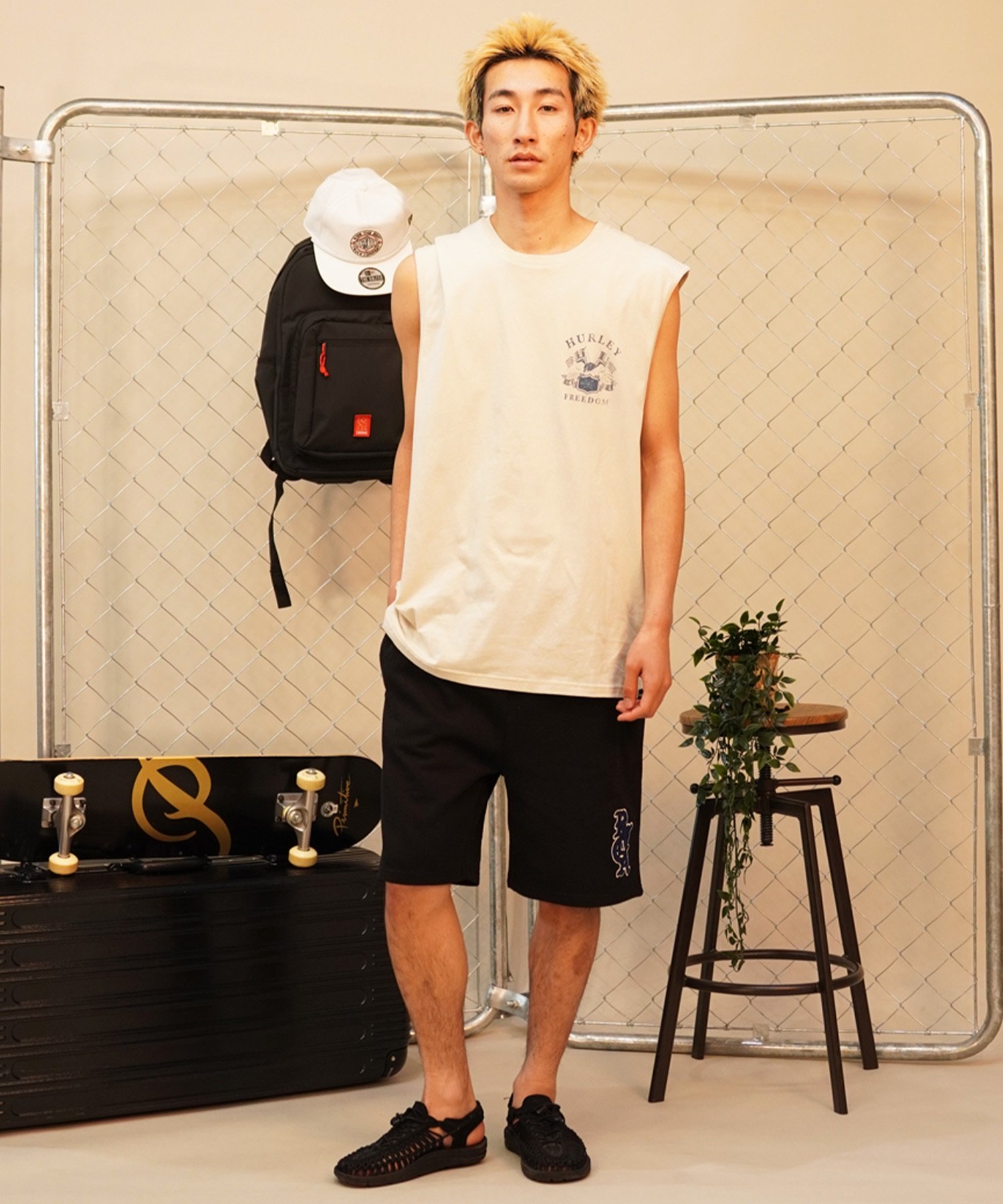 Hurley ハーレー タンクトップ メンズ バックプリント バンドマンカット MENS EVERYDAY BROKLYN MUSCLE TEE MTK0004790(H073-M)