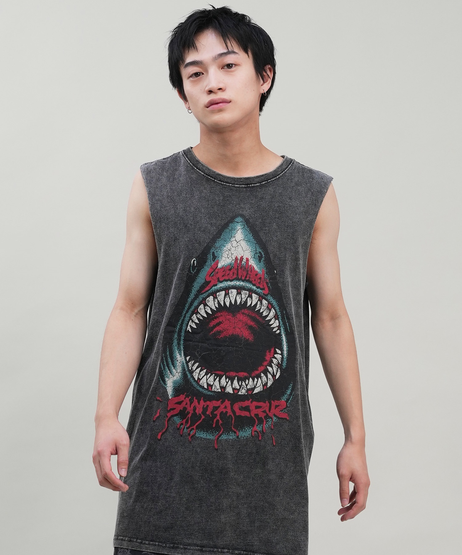 SANTACRUZ サンタクルーズ タンクトップ メンズ バックプリント ピグメント Pigment Bleach Tank Top 502242407 ムラサキスポーツ限定(SHARK-M)