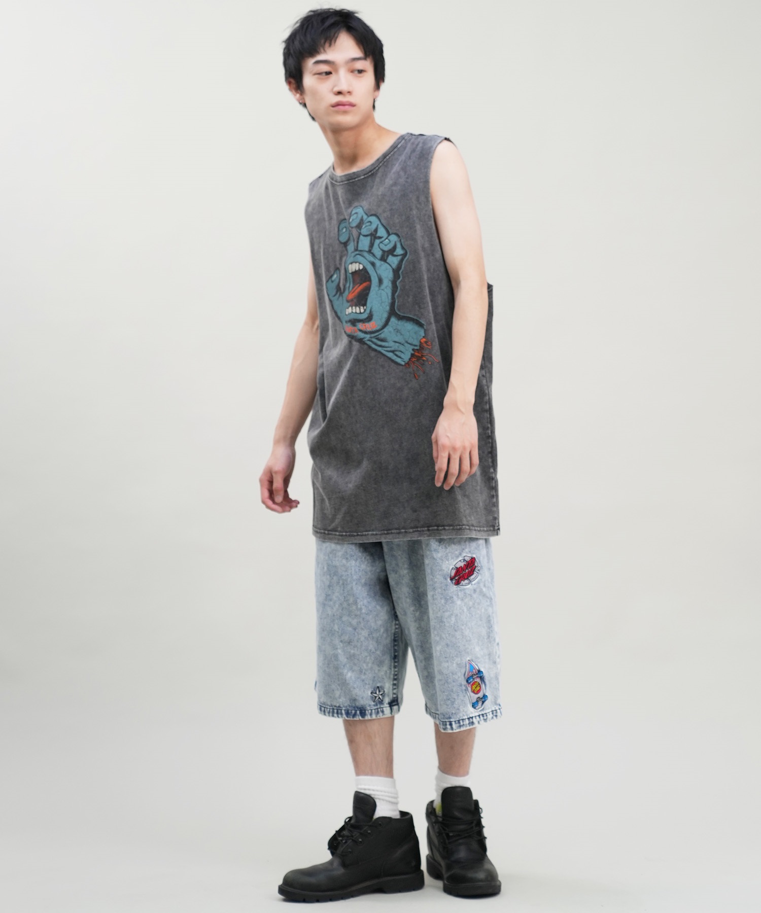 SANTACRUZ サンタクルーズ タンクトップ メンズ バックプリント ピグメント Pigment Bleach Tank Top 502242407 ムラサキスポーツ限定(SHARK-M)