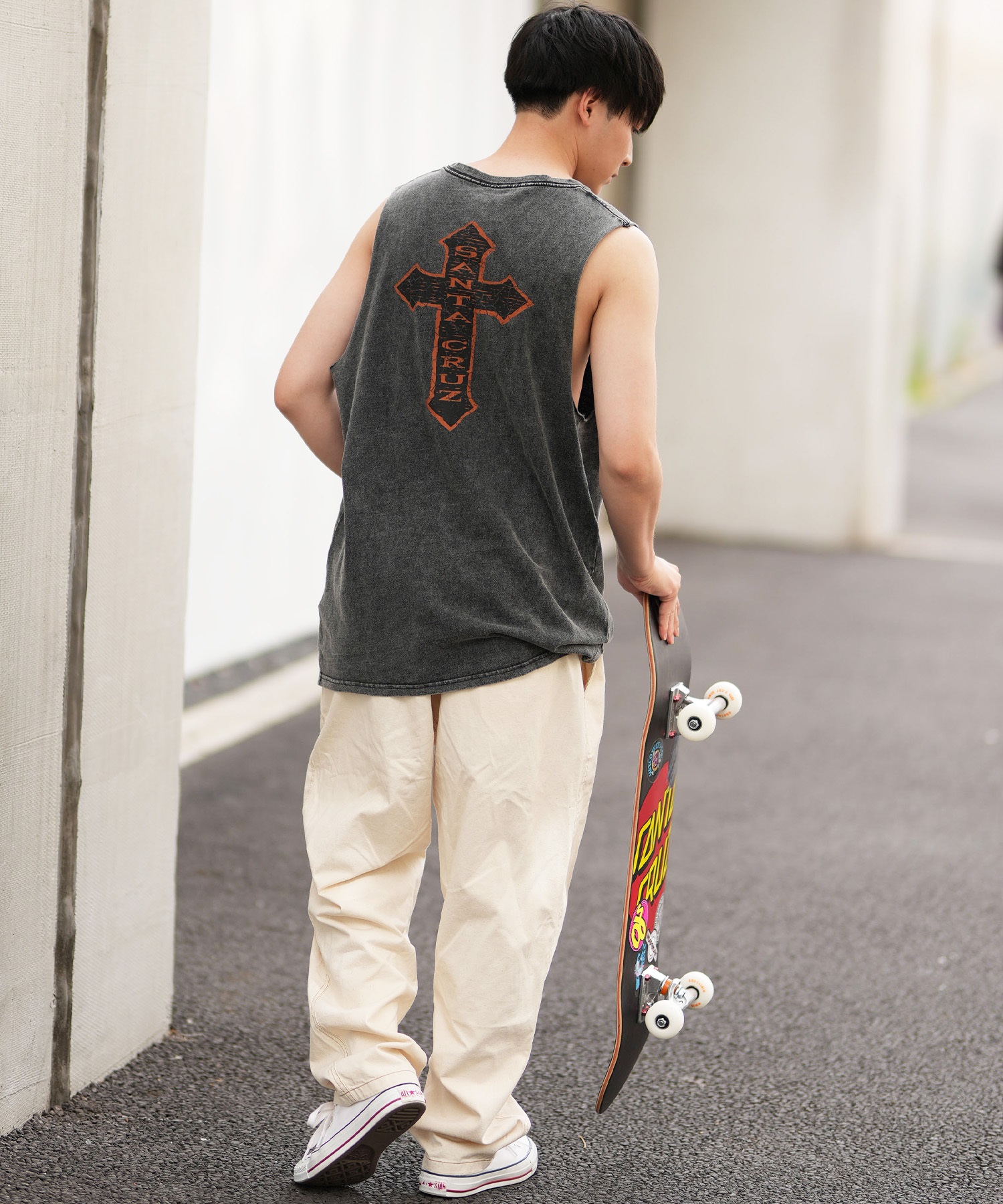 SANTACRUZ サンタクルーズ タンクトップ メンズ バックプリント ピグメント Pigment Bleach Tank Top 502242407 ムラサキスポーツ限定(SHARK-M)