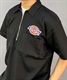 Dickies ディッキーズ HALF ZIP S/S-SHIRT ハーフジップショートスリーブシャツ 18471000 メンズ 半袖 シャツ ハーフジップ KK1 C24(80BK-M)