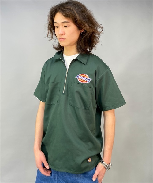 Dickies ディッキーズ HALF ZIP S/S-SHIRT ハーフジップショート