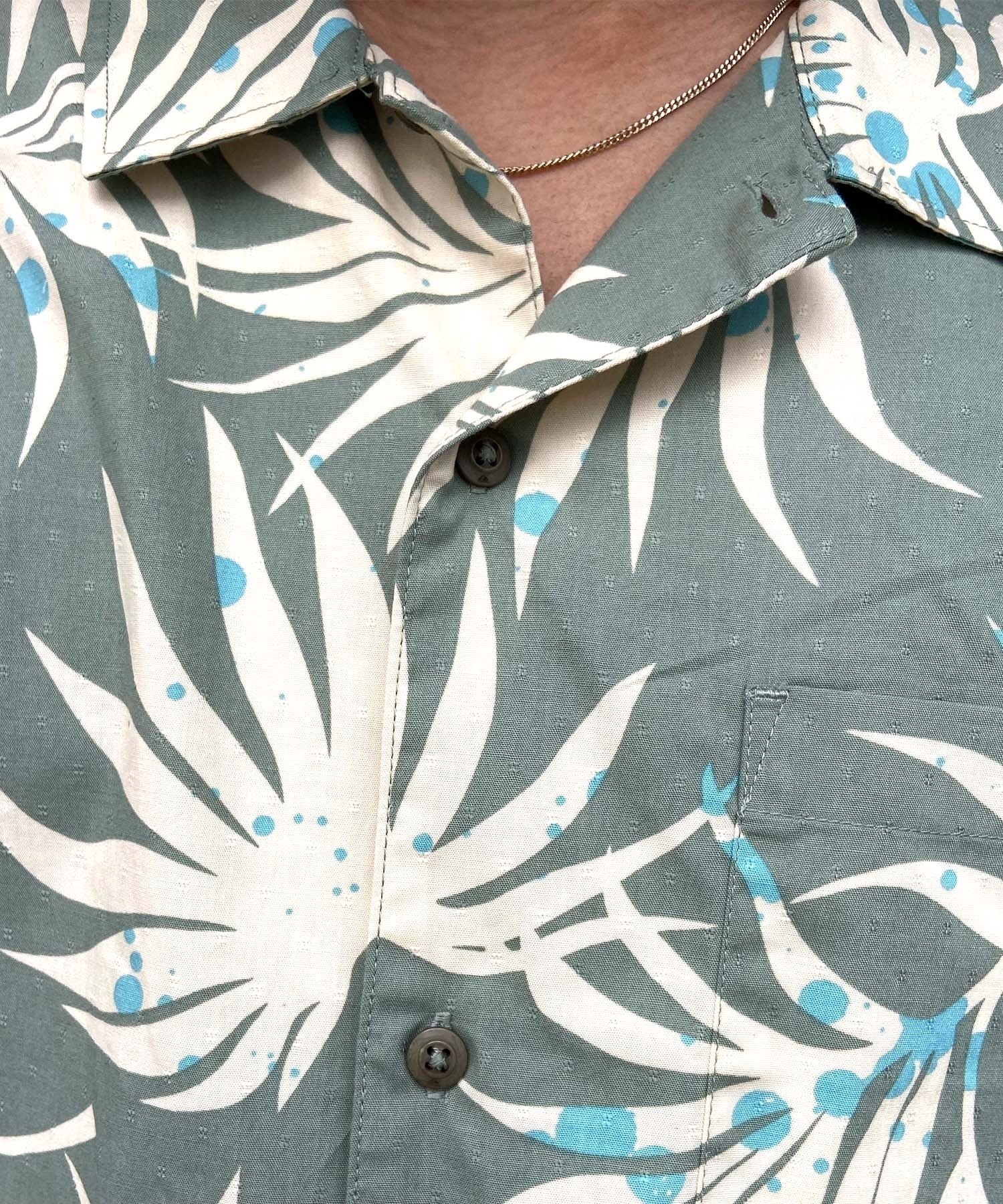 【クーポン対象】QUIKSILVER クイックシルバー メンズ 半袖 シャツ アロハシャツ とろみシャツ 総柄 レギュラーフィット 胸ポケット AQYWT03324(GLW6-M)