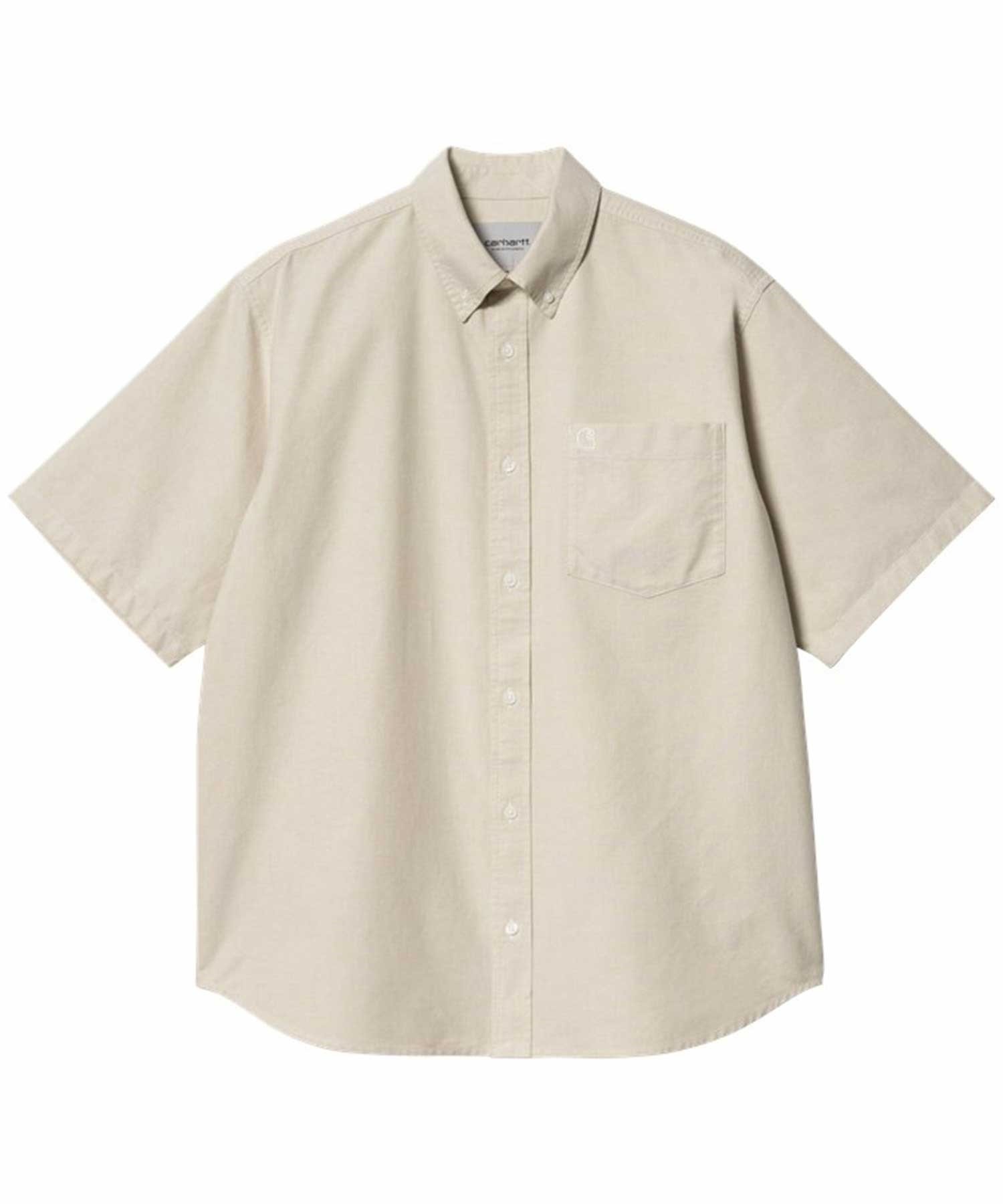 Carhartt WIP カーハートダブリューアイピー S S BRAXTON SHIRT メンズ 半袖 シャツ ルーズ シルエット I031454(BEIGE-M)