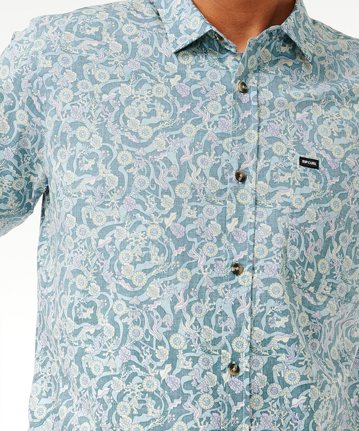 RIP CURL リップカール M FLORAL REEF S S SHIRT メンズ 半袖シャツ 総柄 03DMSH(BE-M)