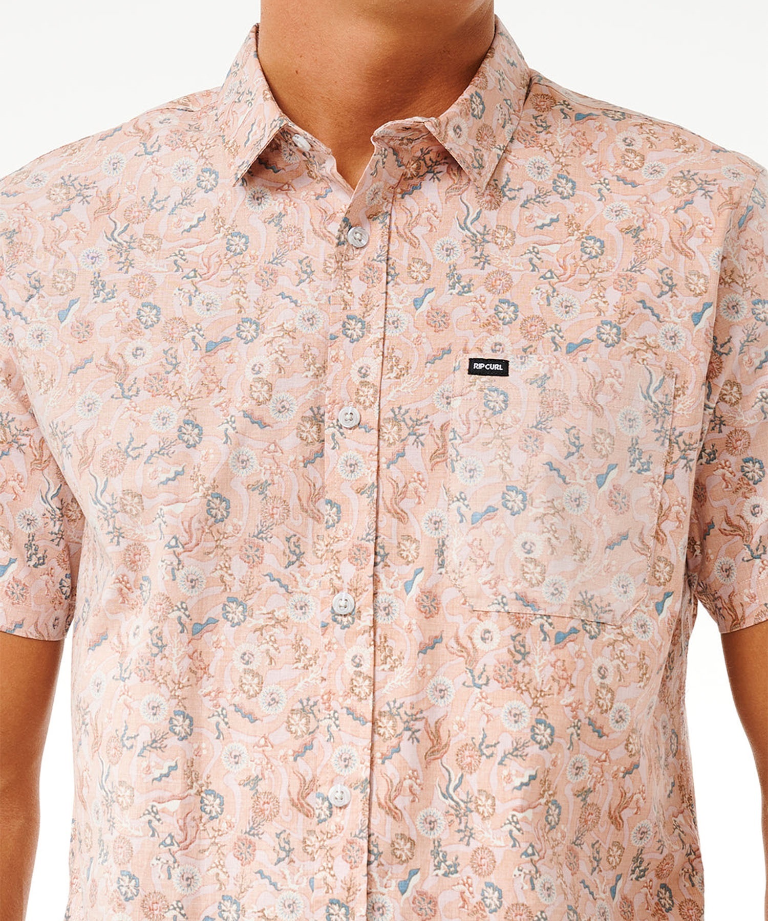 RIP CURL リップカール M FLORAL REEF S S SHIRT メンズ 半袖シャツ 総柄 03DMSH(BL-M)