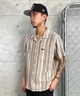 RVCA ルーカ 半袖 シャツ メンズ オープンカラー ストライプ SATELLITE STRIPE SS BE04A-142(ANW-S)