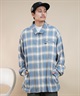 【クーポン対象】RVCA ルーカ OMBRER CHECK ZIP SHIRTS メンズ シャツ ジップアップ チェック オーバーサイズ BE041-759(BLK-S)