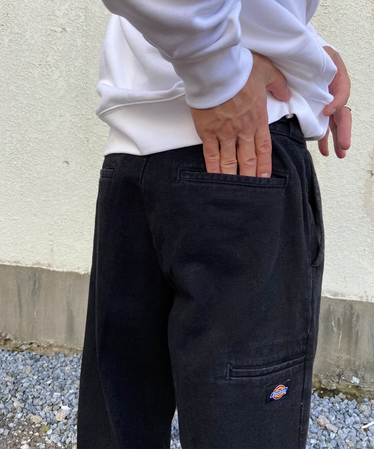 Dickies/ディッキーズ メンズ デニムパンツ ワークパンツ ルーズシルエット ダブルニー 18452900(002BK-30.0inch)