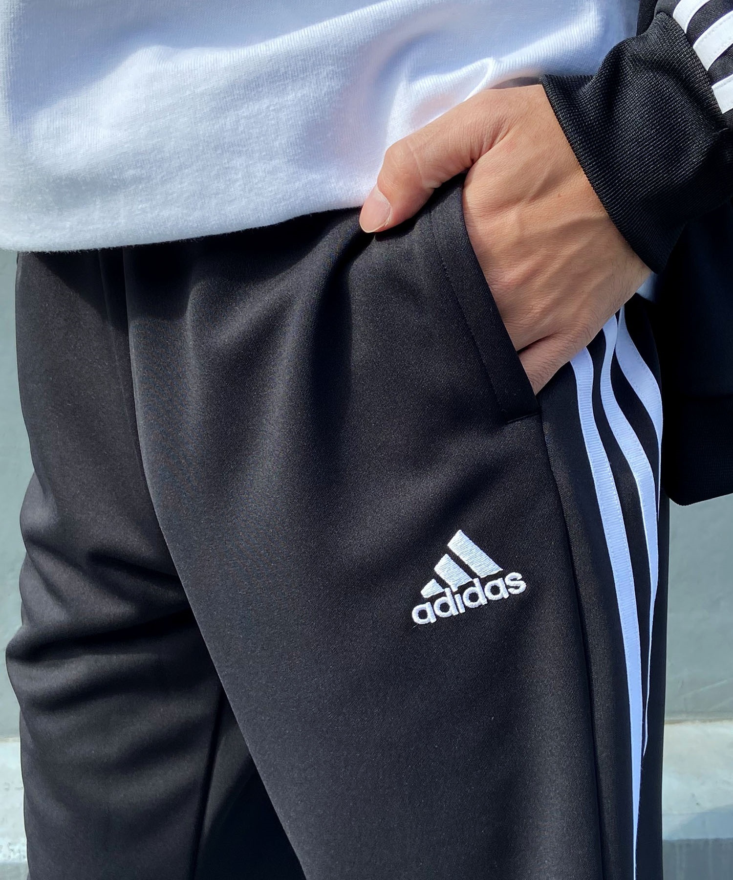 adidas アディダス メンズ ロングパンツ トラックパンツ ジャージ 3ST 3ストライプス ユーティリティ BXF59(BK/WT-M)