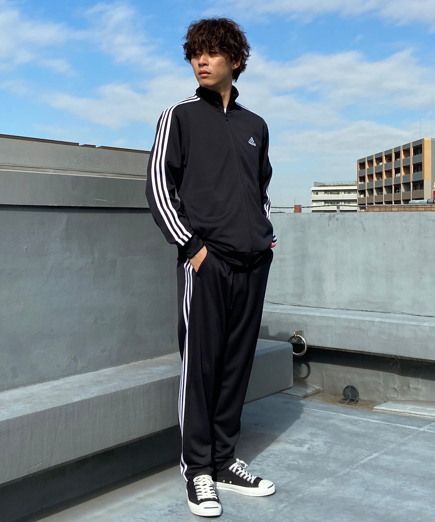 adidas アディダス メンズ ロングパンツ トラックパンツ ジャージ 3ST 3ストライプス ユーティリティ BXF59(BK/WT-M)