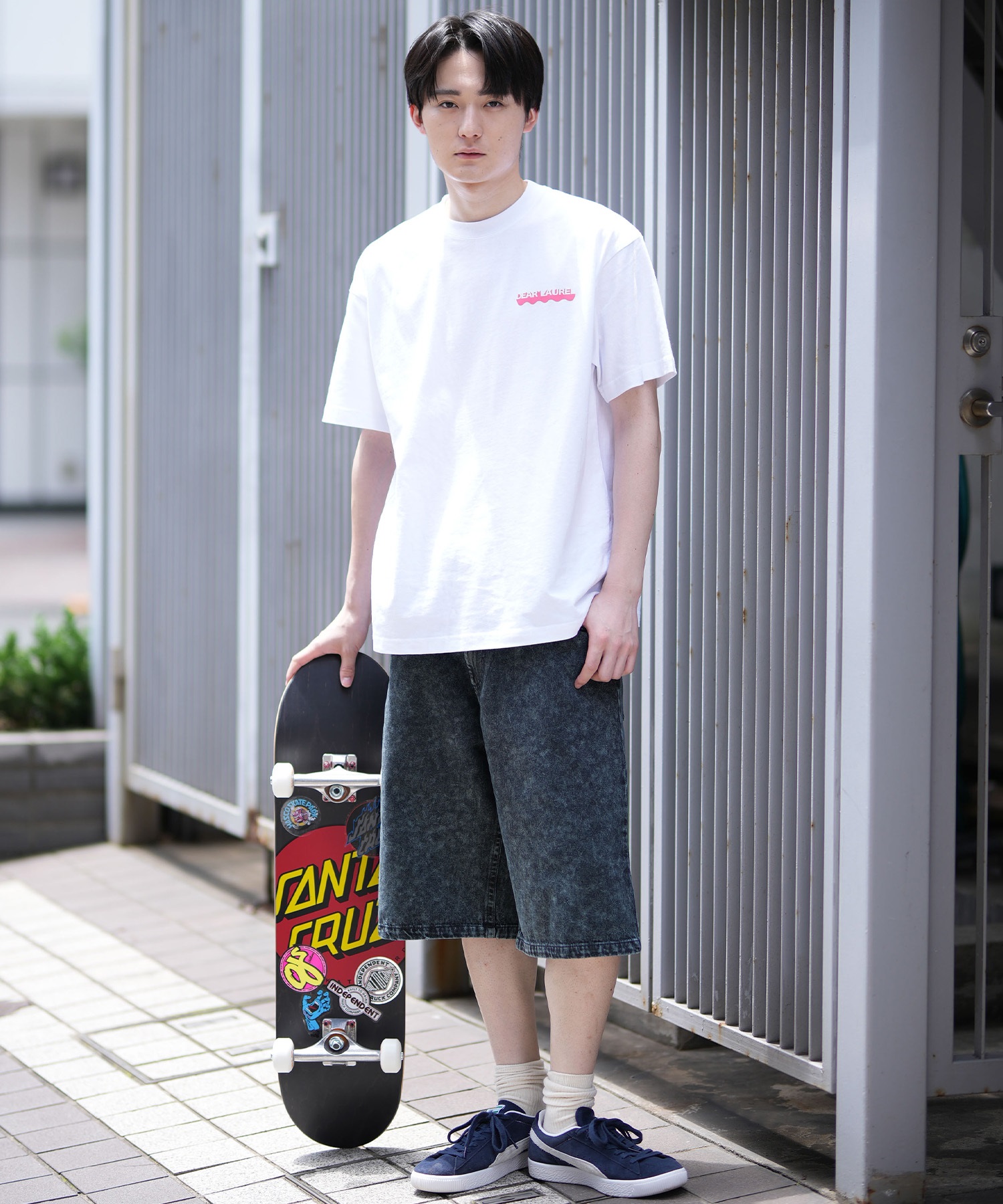 SANTACRUZ サンタクルーズ ショートパンツ メンズ デニムショーツ ロング丈 Big Mouth Pigment Denim Shorts 502242501 ムラサキスポーツ限定(BROWN-M)