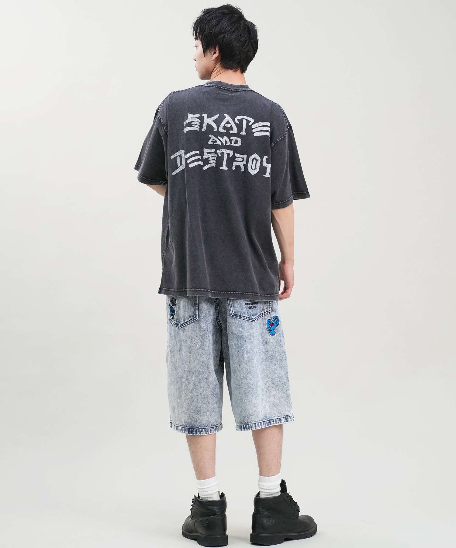 SANTACRUZ サンタクルーズ ショートパンツ メンズ デニムショーツ ロング丈 Patches Jeans 2.0 Shorts 502242502 ムラサキスポーツ限定(BKSTW-M)