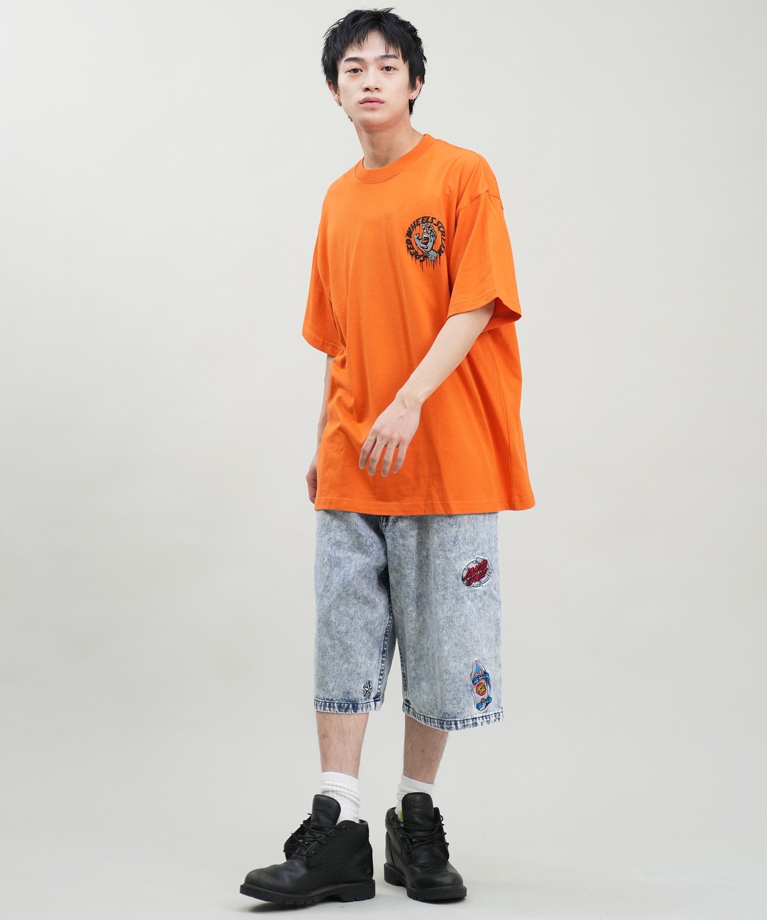 SANTACRUZ サンタクルーズ ショートパンツ メンズ デニムショーツ ロング丈 Patches Jeans 2.0 Shorts 502242502 ムラサキスポーツ限定(BKSTW-M)