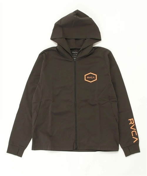 【クーポン対象】RVCA ルーカ BD041-850 メンズ ラッシュガード ジップアップパーカー 長袖 UVカット 水陸両用 ユーティリティ 速乾 KK1 D23(BKWT-S)