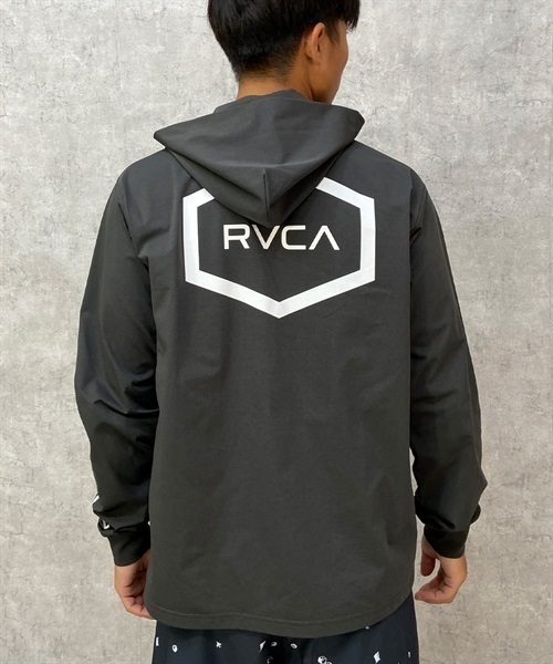 【クーポン対象】RVCA ルーカ BD041-850 メンズ ラッシュガード ジップアップパーカー 長袖 UVカット 水陸両用 ユーティリティ 速乾 KK1 D23(BKWT-S)