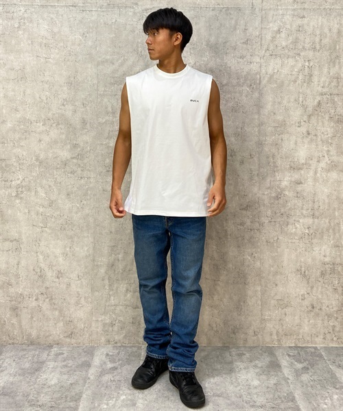 【クーポン対象】RVCA ルーカ BD041-856 メンズ ラッシュガード タンクトップ UVカット 水陸両用 ユーティリティ 速乾 バックプリント KK1 D23(BKWT-S)