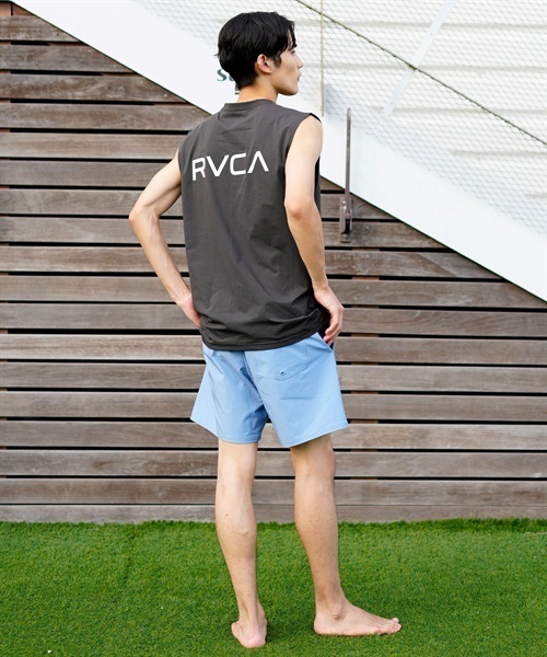 【クーポン対象】RVCA ルーカ BD041-856 メンズ ラッシュガード タンクトップ UVカット 水陸両用 ユーティリティ 速乾 バックプリント KK1 D23(BKWT-S)