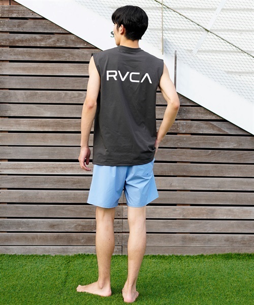 【クーポン対象】RVCA ルーカ BD041-856 メンズ ラッシュガード タンクトップ UVカット 水陸両用 ユーティリティ 速乾 バックプリント KK1 D23(BKWT-S)