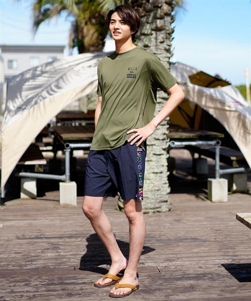 BILLABONG ビラボン BD011-863 メンズ ラッシュガード 半袖 UVカット 速乾 水陸両用 ユーティリティ ラッシュT KX1 E5(GRBK-M)