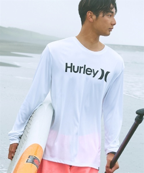 Hurley ハーレー メンズ ラッシュガード 長袖 UVカット 水陸両用 ユーティリティ ラッシュTシャツ 吸水速乾  MRG2310033(GY-S)