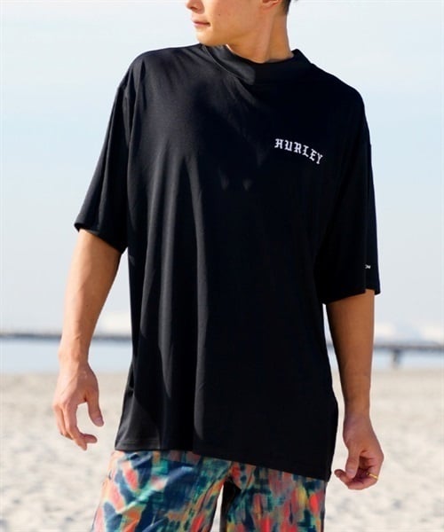 Hurley ハーレー PHANTOM 23S01MRG05 メンズ ラッシュガード 半袖 UVカット モックネック ラッシュTシャツ 水陸両用 ユーティリティ KX2 E25(WT-M)