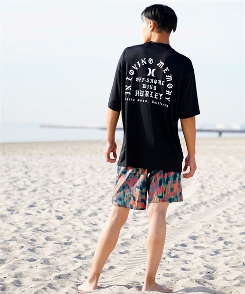 Hurley ハーレー PHANTOM 23S01MRG05 メンズ ラッシュガード 半袖 UVカット モックネック ラッシュTシャツ 水陸両用 ユーティリティ KX2 E25(BK-M)