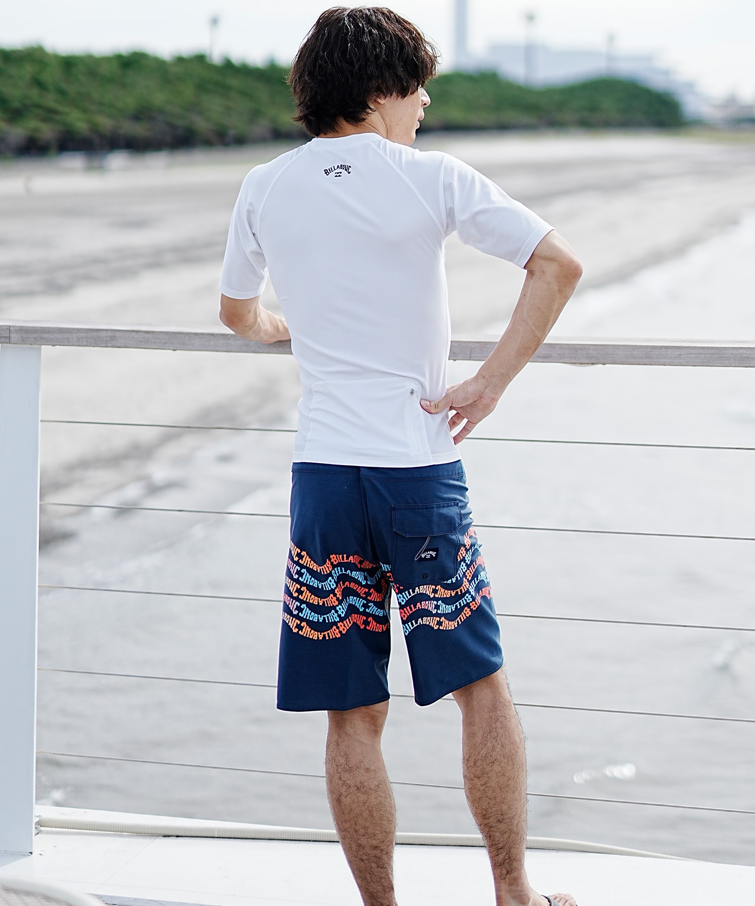 BILLABONG ビラボン メンズ 半袖 ラッシュガード タイトフィット ラウンドネック UVカット BE011-852(WHT-M)