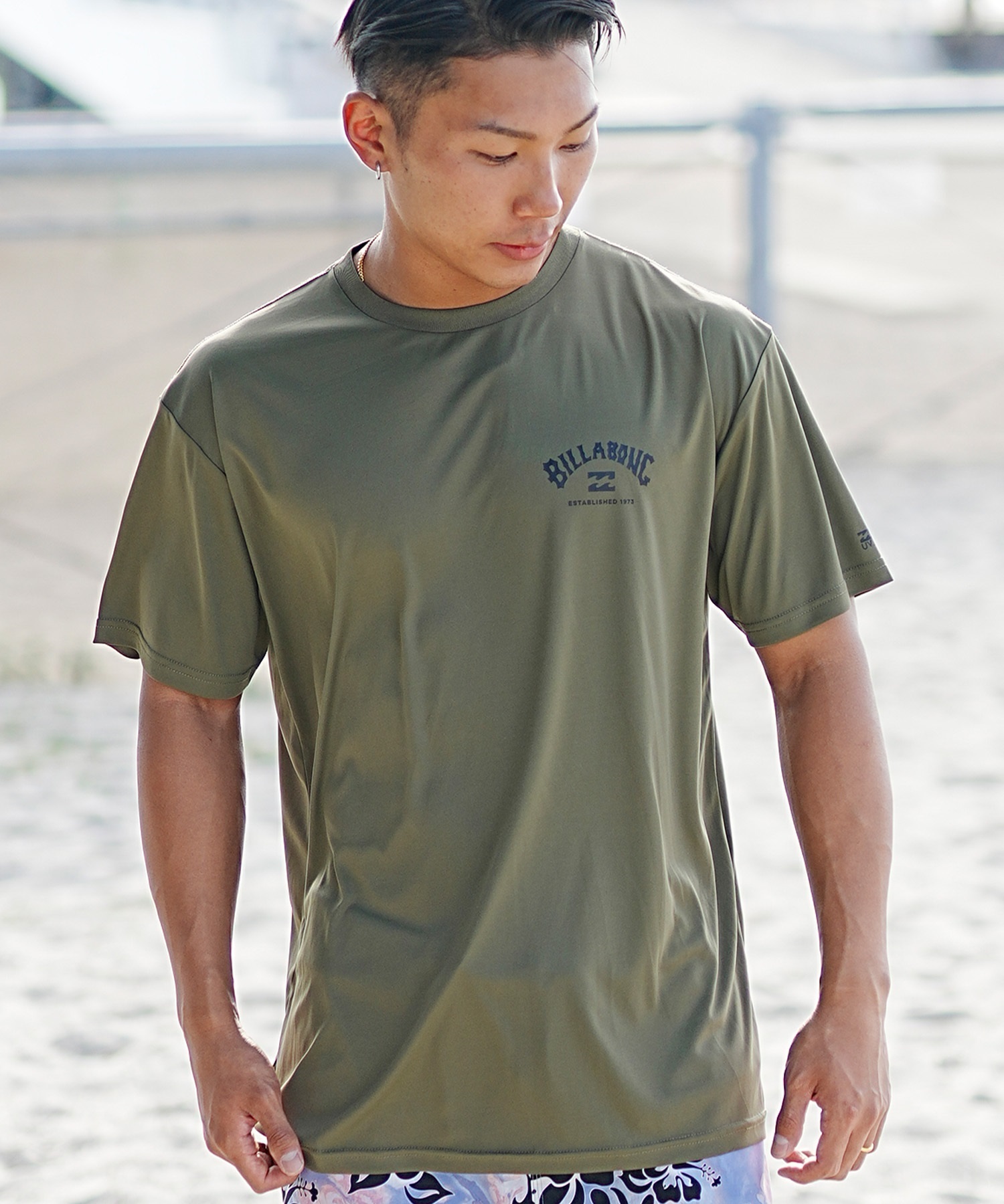 BILLABONG ビラボン メンズ 半袖 ラッシュガード Tシャツ バックプリント ユーティリティ 水陸両用 UVカット BE011-856(WHT-M)