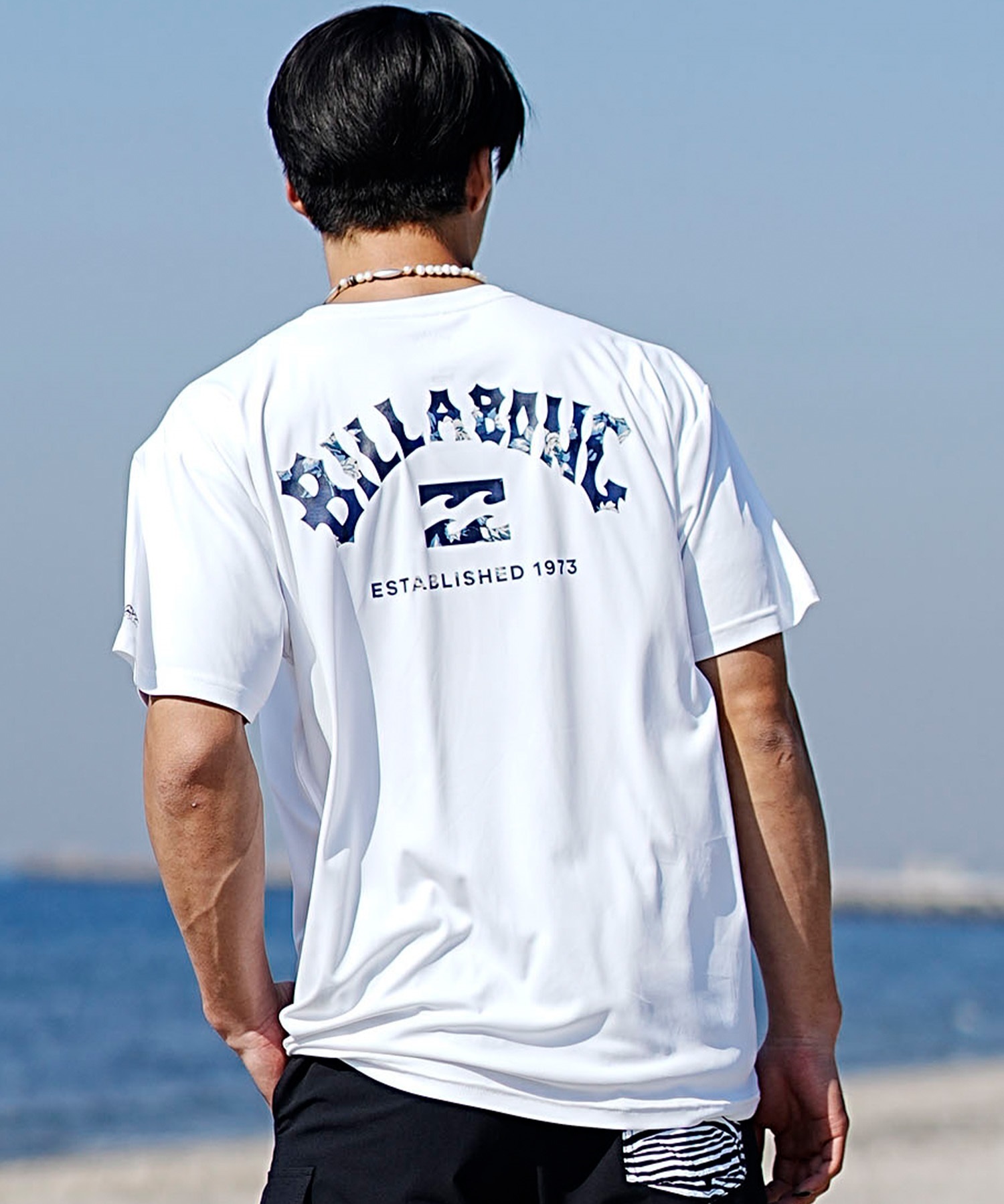 BILLABONG ビラボン メンズ 半袖 ラッシュガード Tシャツ バックプリント ユーティリティ 水陸両用 UVカット BE011-856(WHT-M)
