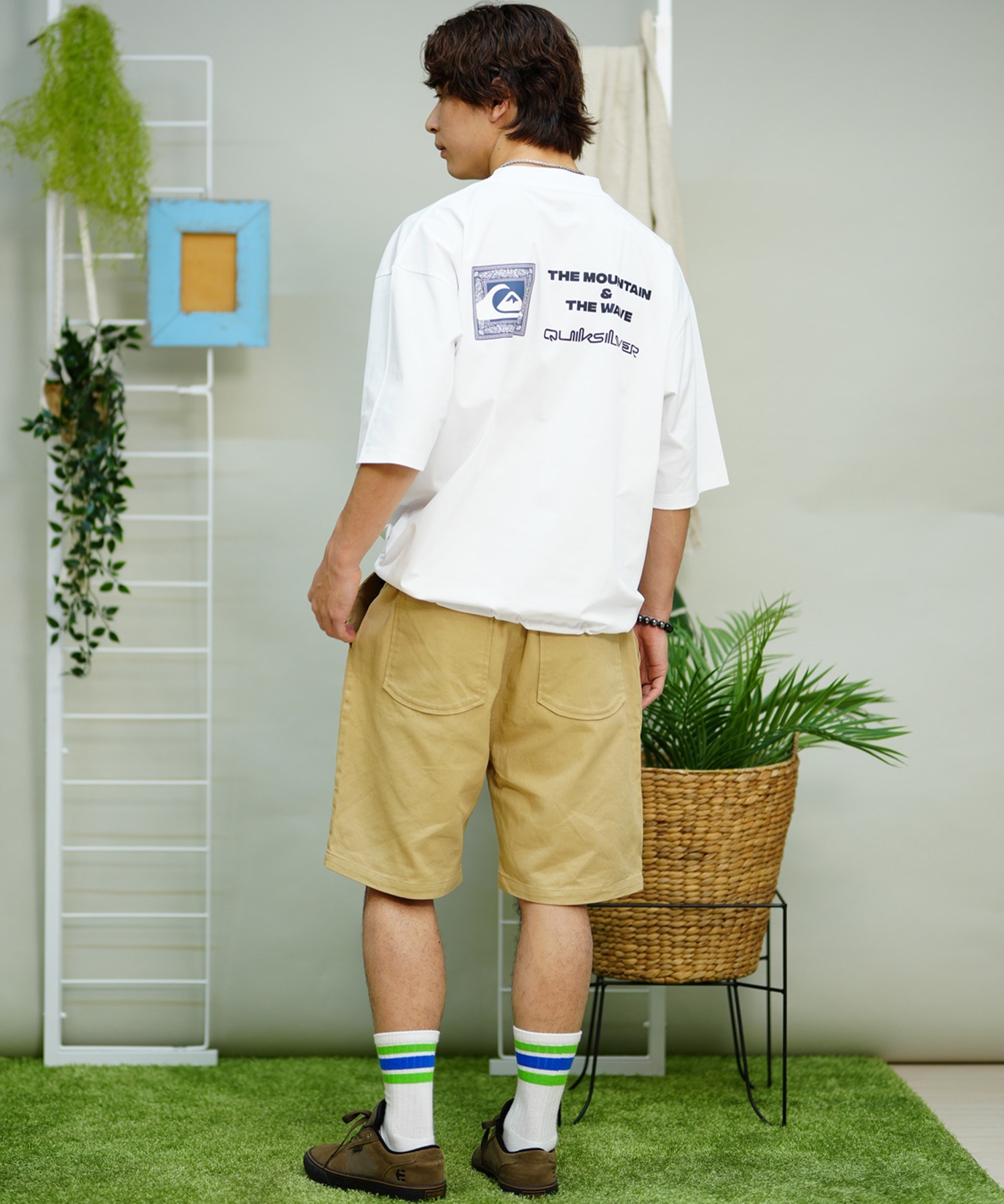 QUIKSILVER クイックシルバー メンズ ラッシュガード Tシャツ 半袖 水着 UVカット QLY241633M ムラサキスポーツ限定(WHT-M)