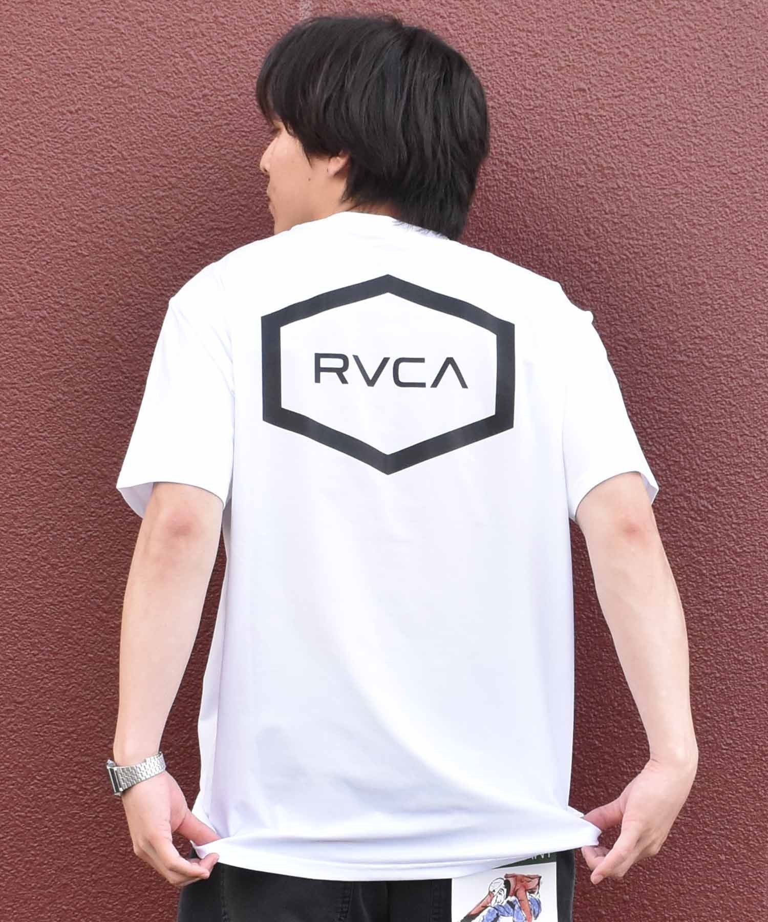 【クーポン対象】【ムラサキスポーツ限定】  RVCA ルーカ HEX SURF SS メンズ ラッシュガード 半袖 Tシャツ 水陸両用 ユーティリティ BE041-P81(BBL-S)