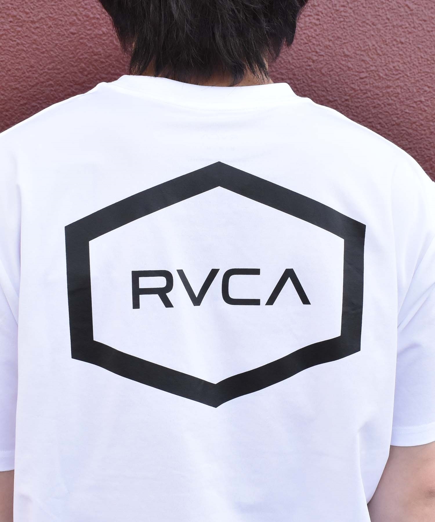 【クーポン対象】【ムラサキスポーツ限定】  RVCA ルーカ HEX SURF SS メンズ ラッシュガード 半袖 Tシャツ 水陸両用 ユーティリティ BE041-P81(WHT-S)