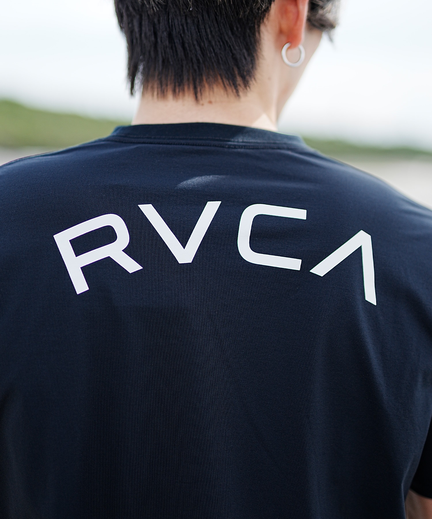 【クーポン対象】RVCA ルーカ メンズ ラッシュガード 半袖 Tシャツ ユーティリティ 水陸両用 バックプリント BE041-802(BLK-S)
