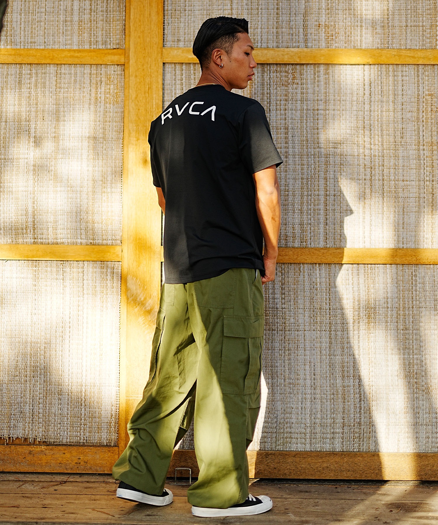【クーポン対象】RVCA ルーカ メンズ ラッシュガード 半袖 Tシャツ ユーティリティ 水陸両用 バックプリント BE041-802(WHT-S)