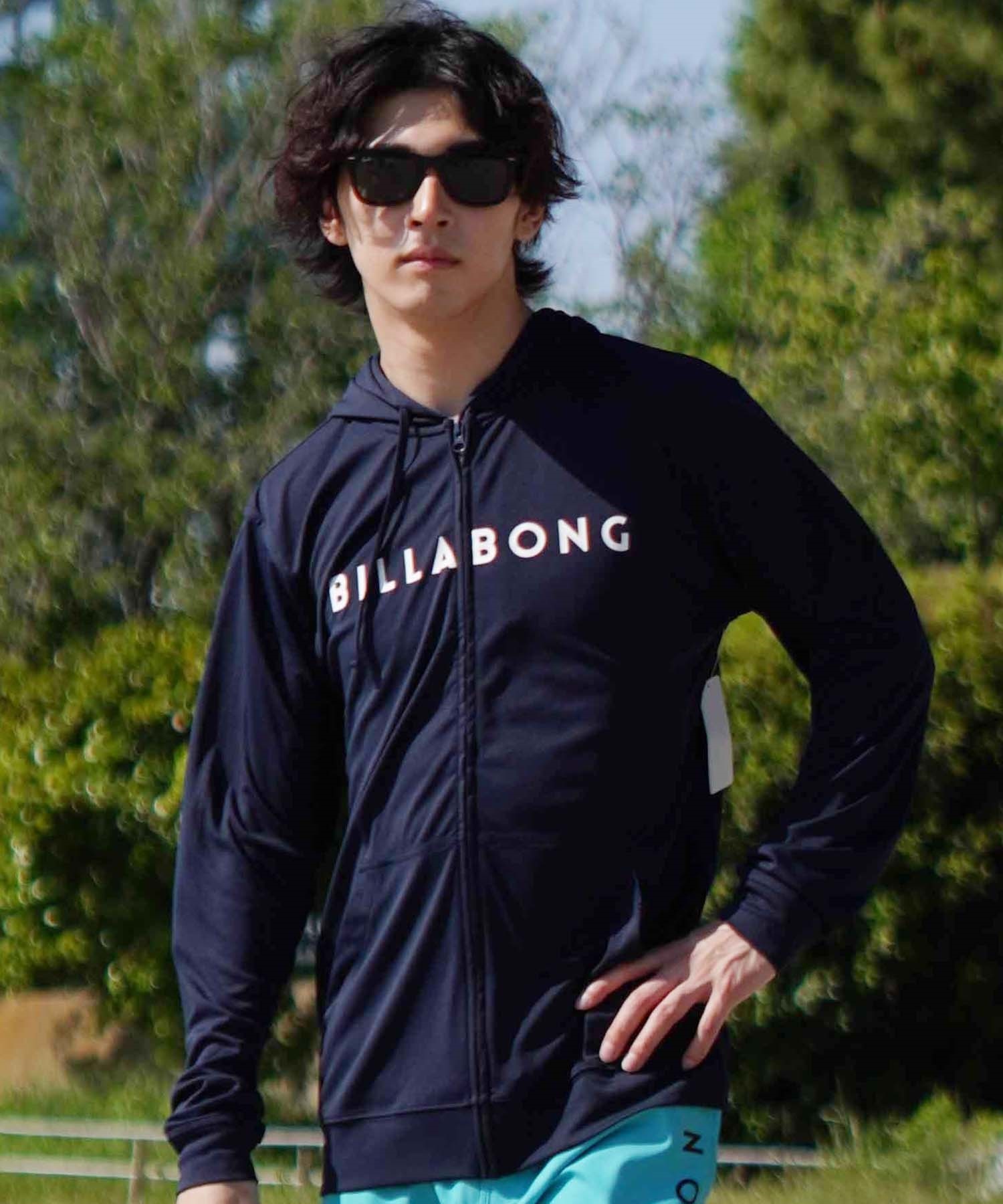 BILLABONG ビラボン メンズ 長袖 ラッシュガード パーカー ジップアップ UVケア ロゴ フード BE01A-852(NVY-S)