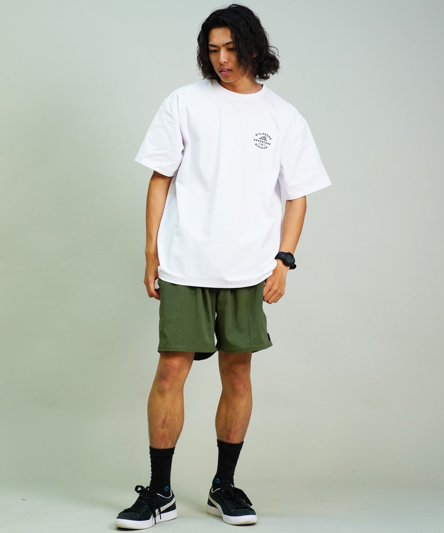 BILLABONG ビラボン ラッシュガード 半袖 水陸両用 メンズ Tシャツ バックプリント UVカット ユーティリティ FIRMA STRETCH TEE BE01A-862(BGY-M)