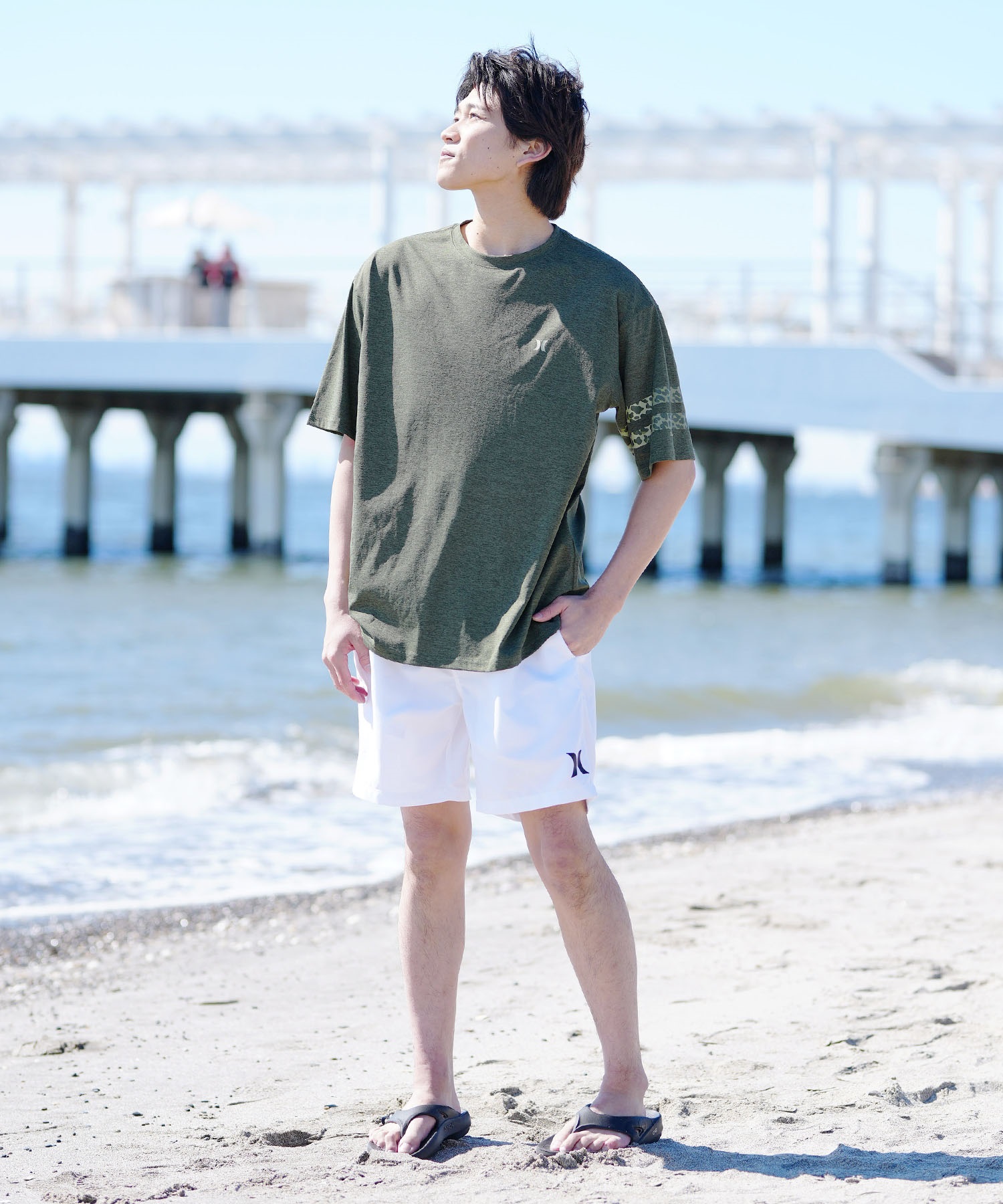 Hurley ハーレー PHANTOM OVERSIZE LEOPAD BLOCK PARTY メンズ ラッシュガード 半袖 MUT2411002(WHT-M)