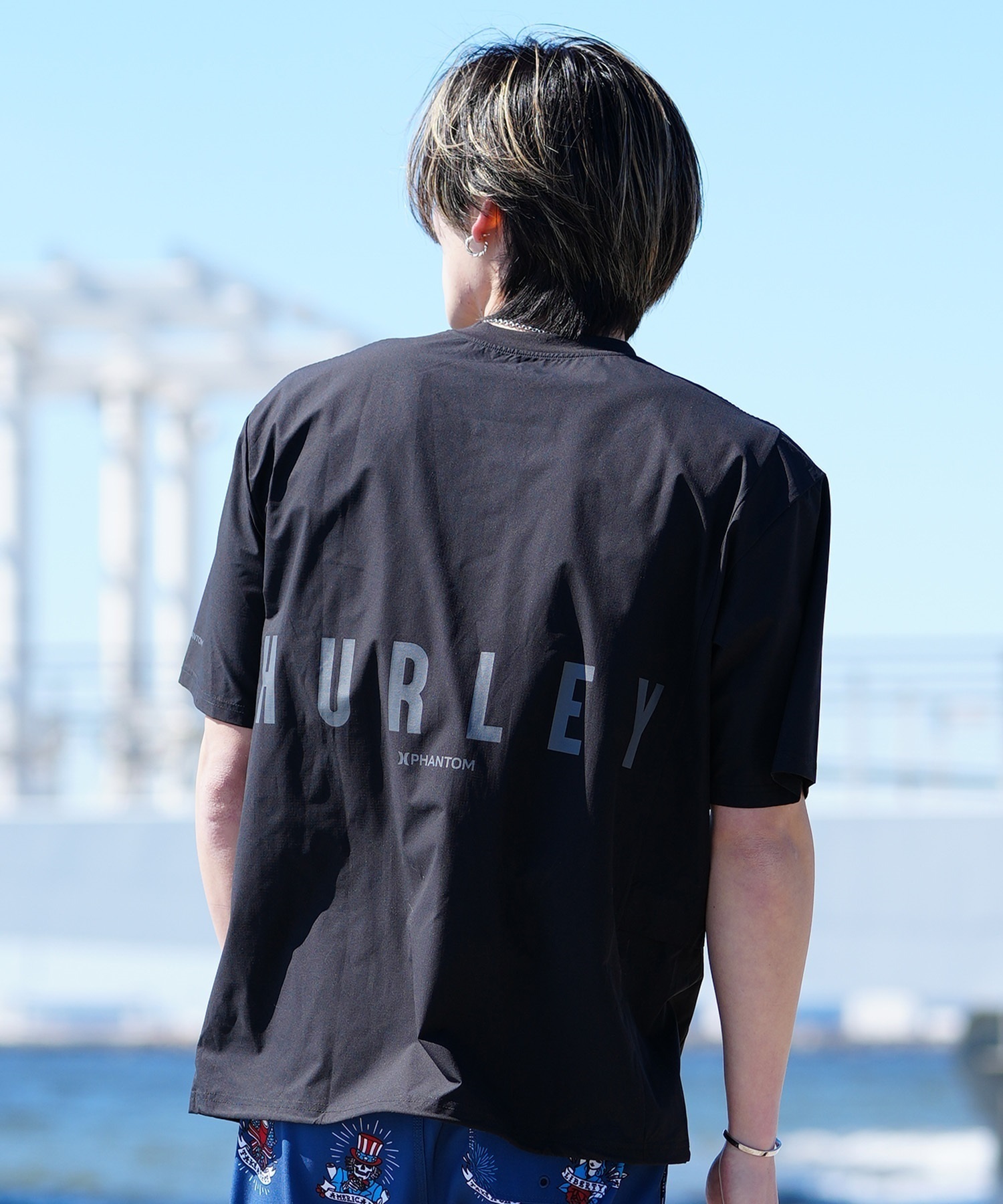 Hurley ハーレー PHANTOM WOVEN SHORT SLEEVE メンズ ラッシュガード 水陸両用 24MRSMRG09(BLK-M)