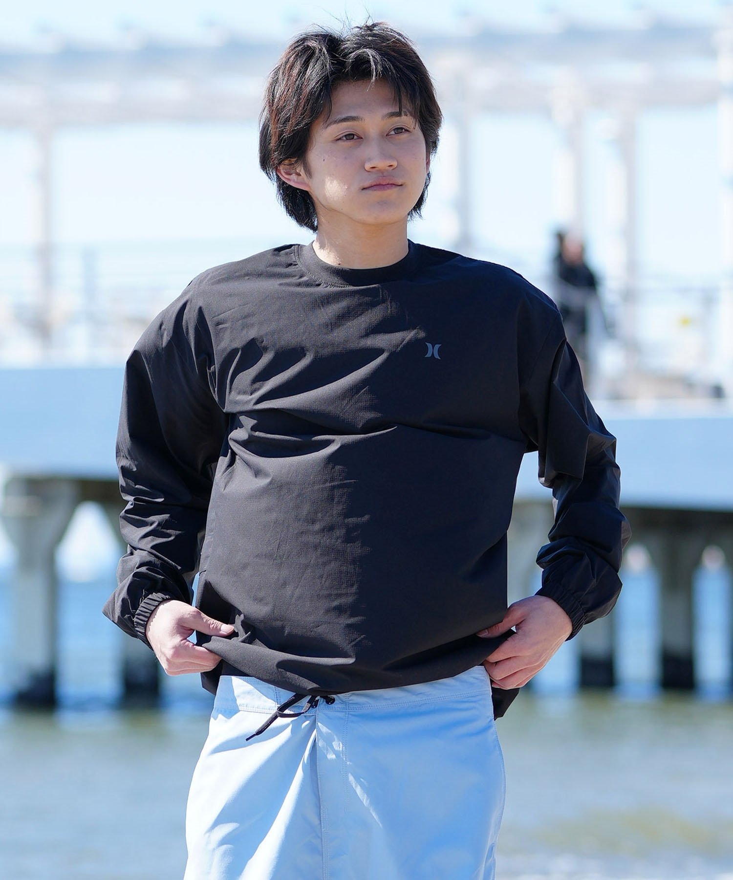 Hurley ハーレー PHANTOM WOVEN LONG SLEEVE ファントム ウーブン メンズ ラッシュガード 24MRSMRG10(BLK-M)