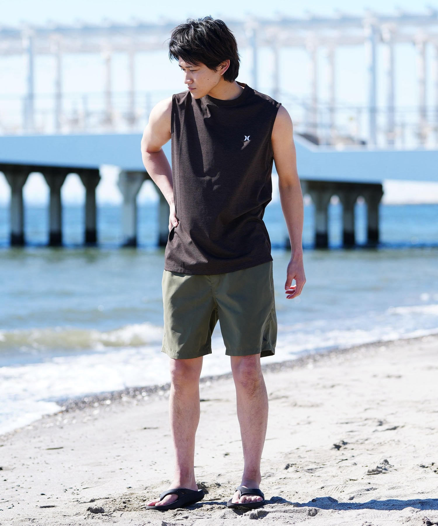 Hurley ハーレー PHANTOM LEOPAD SQUARE SLEEVELESS メンズ ラッシュガード 水陸両用 24MRSMUT011(WHT-S)