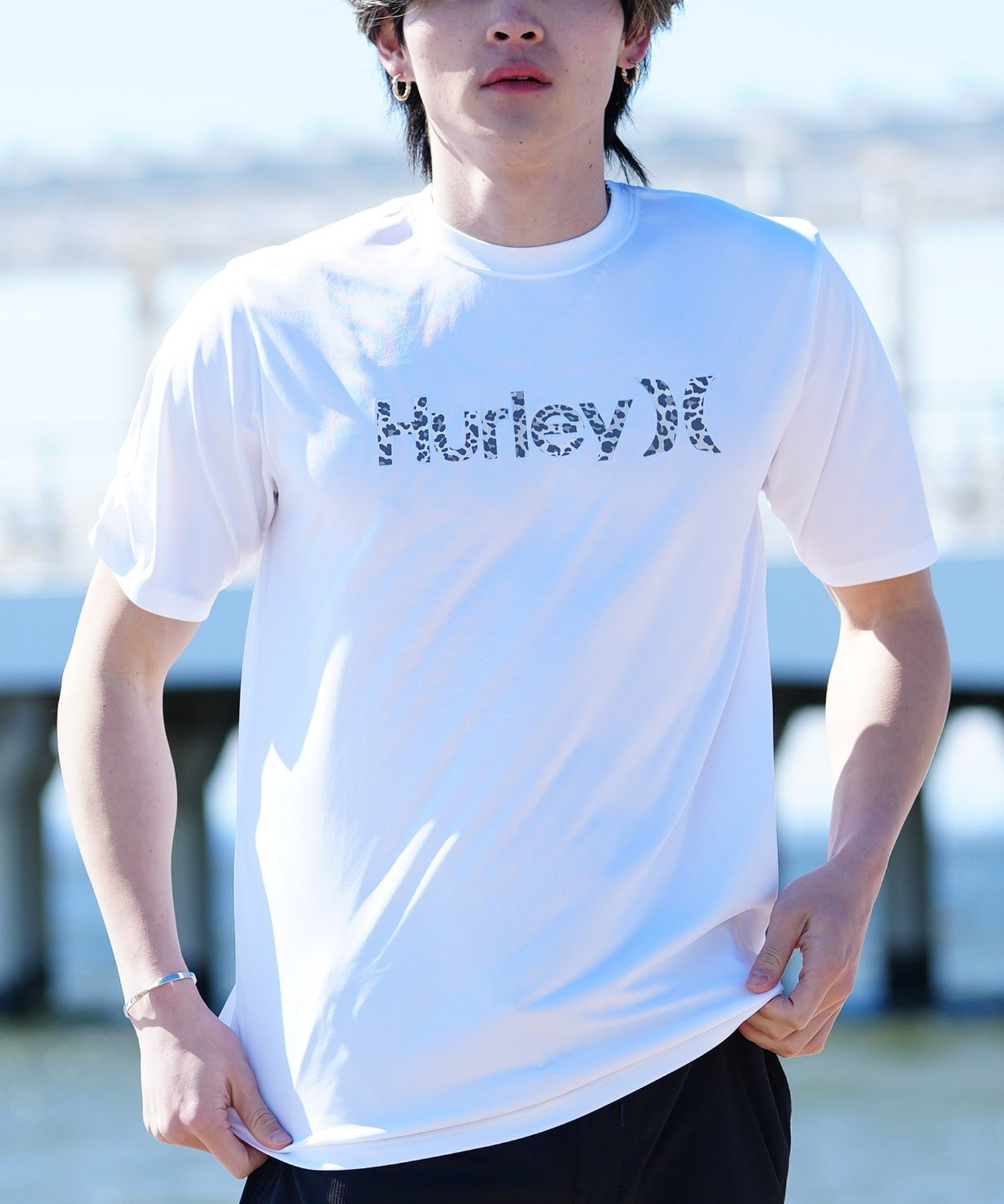 Hurley ハーレー メンズ 半袖Tシャツ ラッシュガード 水陸両用 UVケア ブランドロゴ MRG2411028(WHT-S)