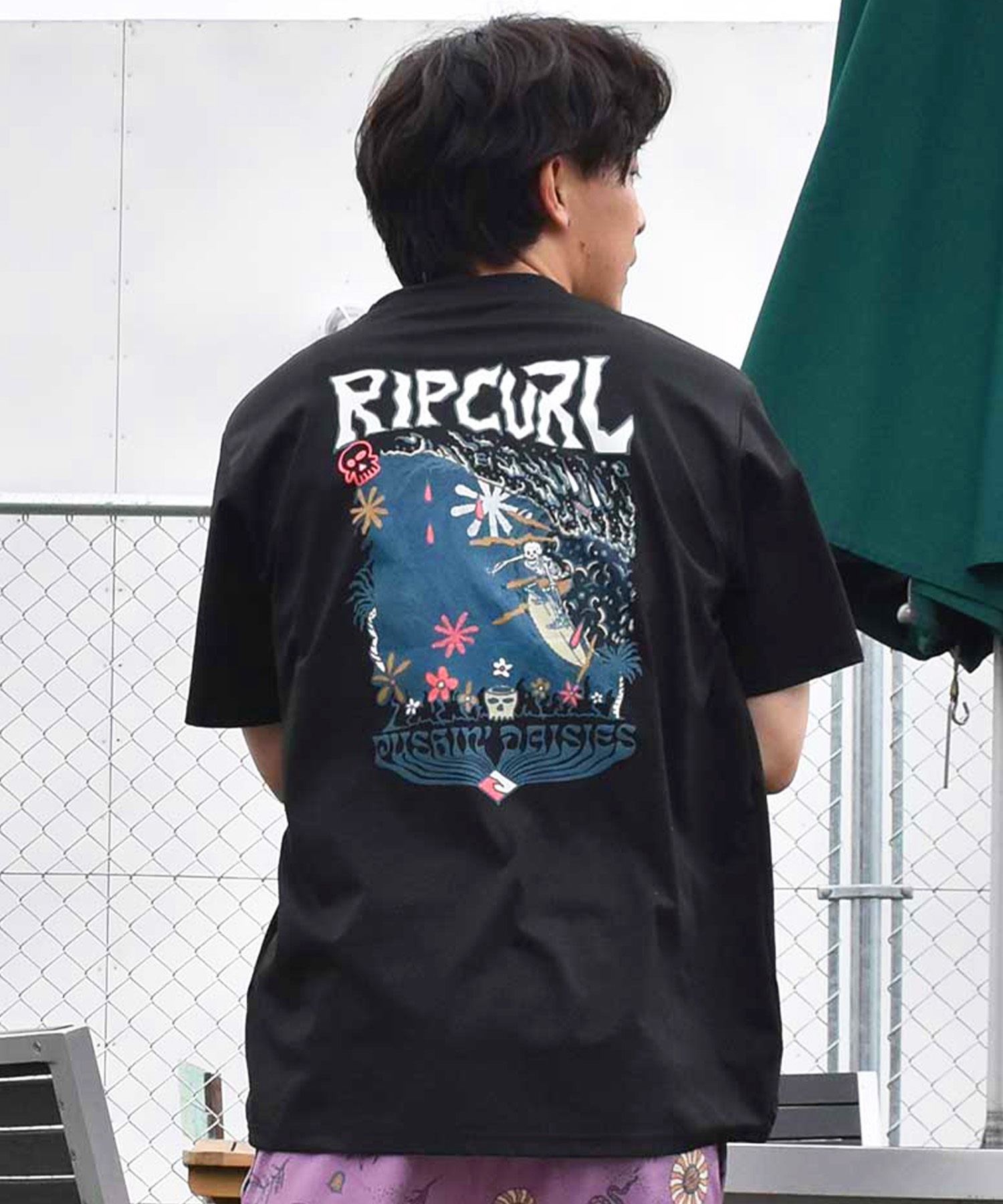 RIP CURL リップカール メンズ ラッシュガード ラッシュＴシャツ UVケア ユーティリティ 水陸両用 O01-801 ムラサキスポーツ限定(BK-M)