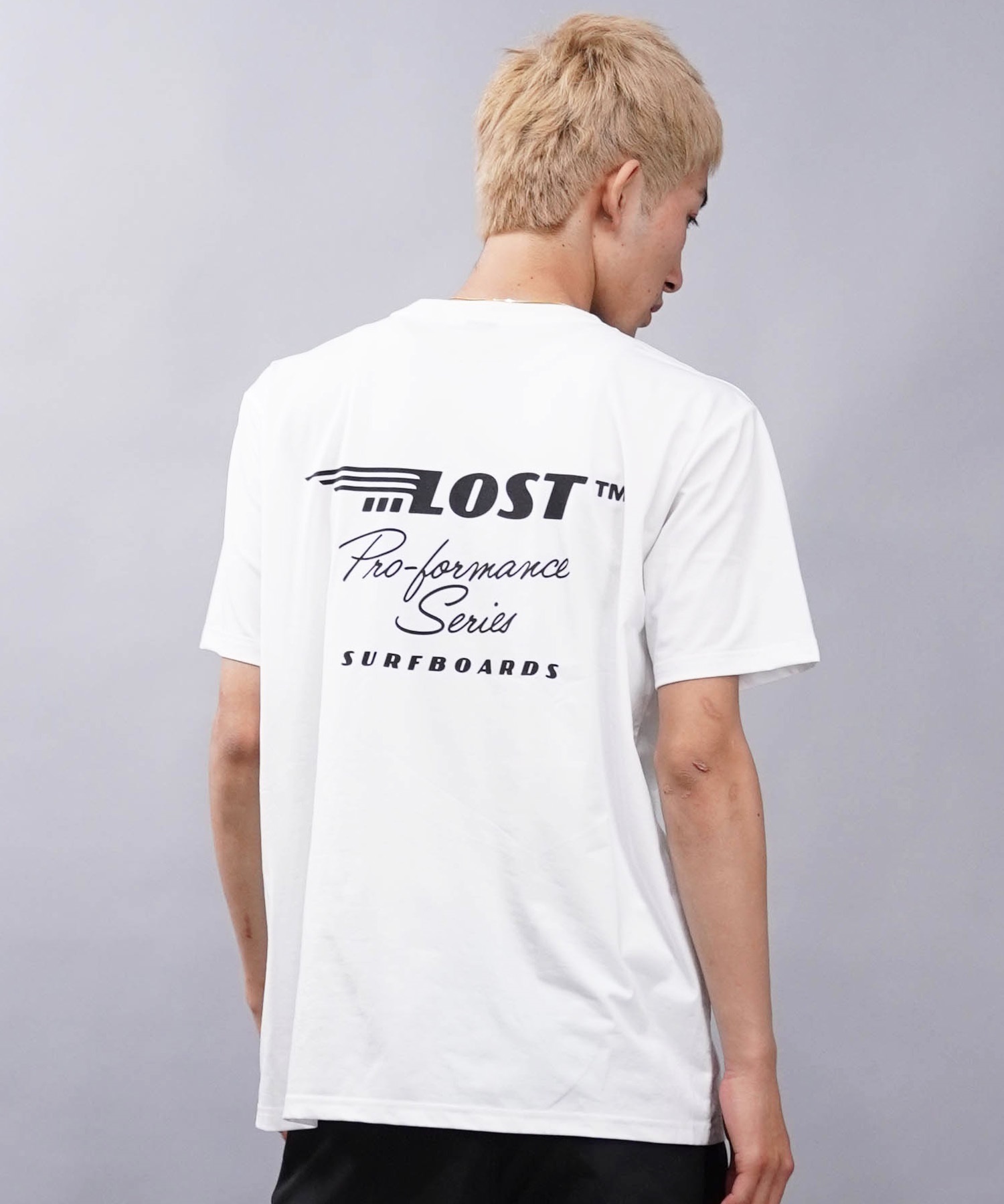 LOST ロスト メンズ ラッシュガード Tシャツ 半袖 バックプリント 水陸両用 ユーティリティ UVカット L24SS-U ムラサキスポーツ限定(BLU-M)