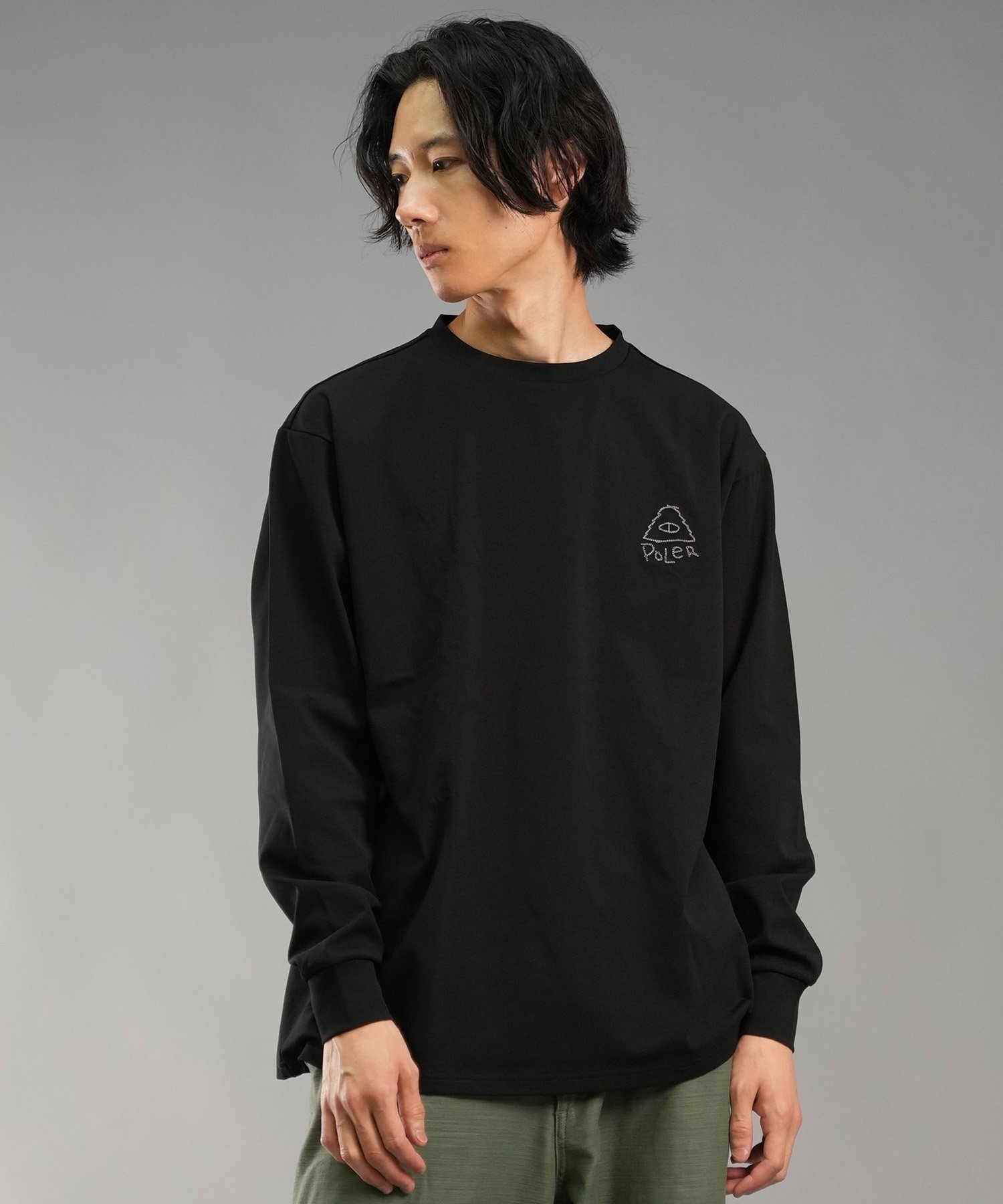 POLER ポーラー メンズ ラッシュガード Tシャツ 長袖 ロンT ロゴ バックプリント 水陸両用 ユーティリティ UVカット 249MCV0025 ムラサキスポーツ限定(WHT-M)