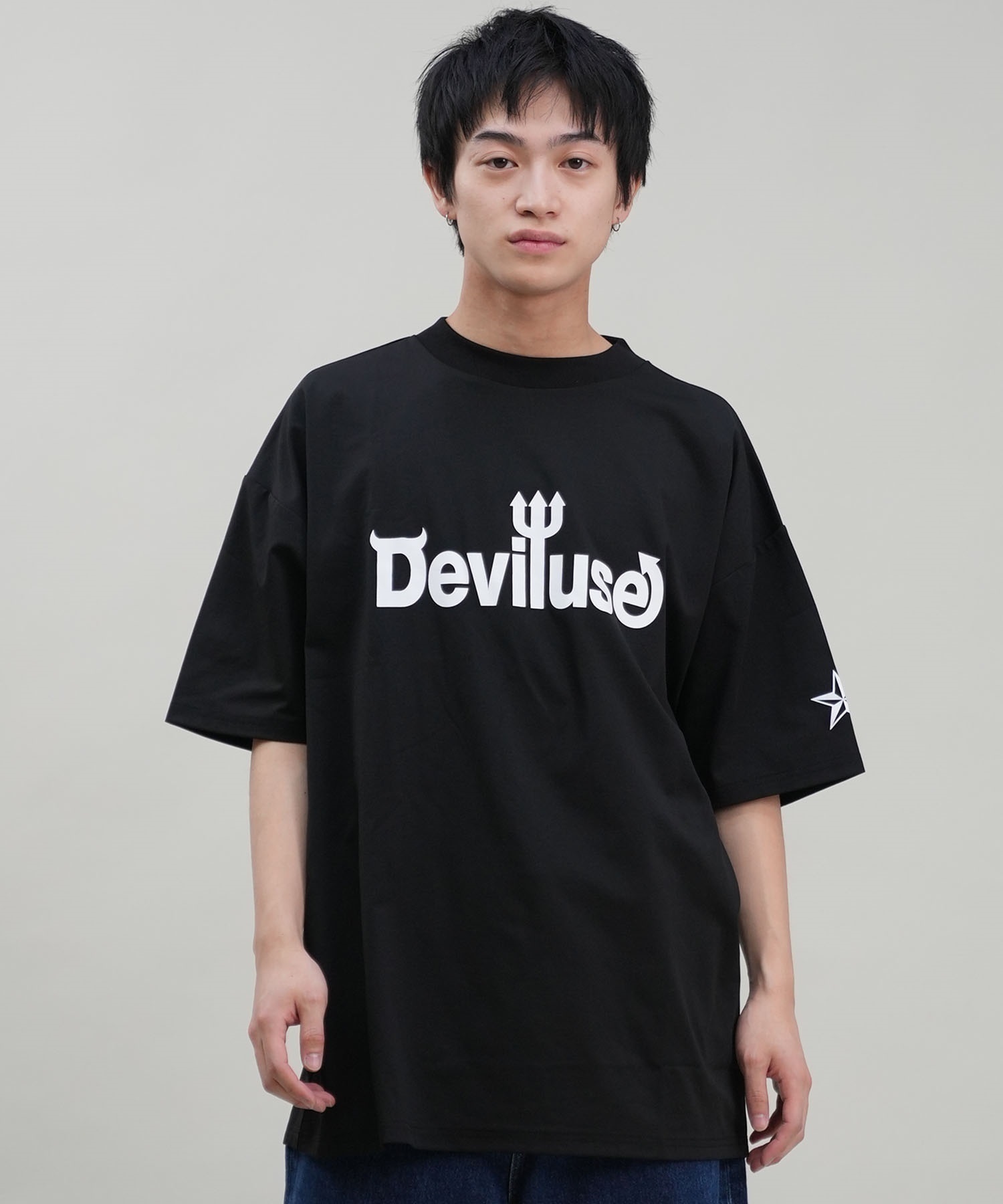 DEVILUSE デビルユース メンズ ラッシュガード 半袖 Tシャツ オーバーサイズ 水陸両用 ムラサキスポーツ限定 243OO1ST301DU(WHT-M)