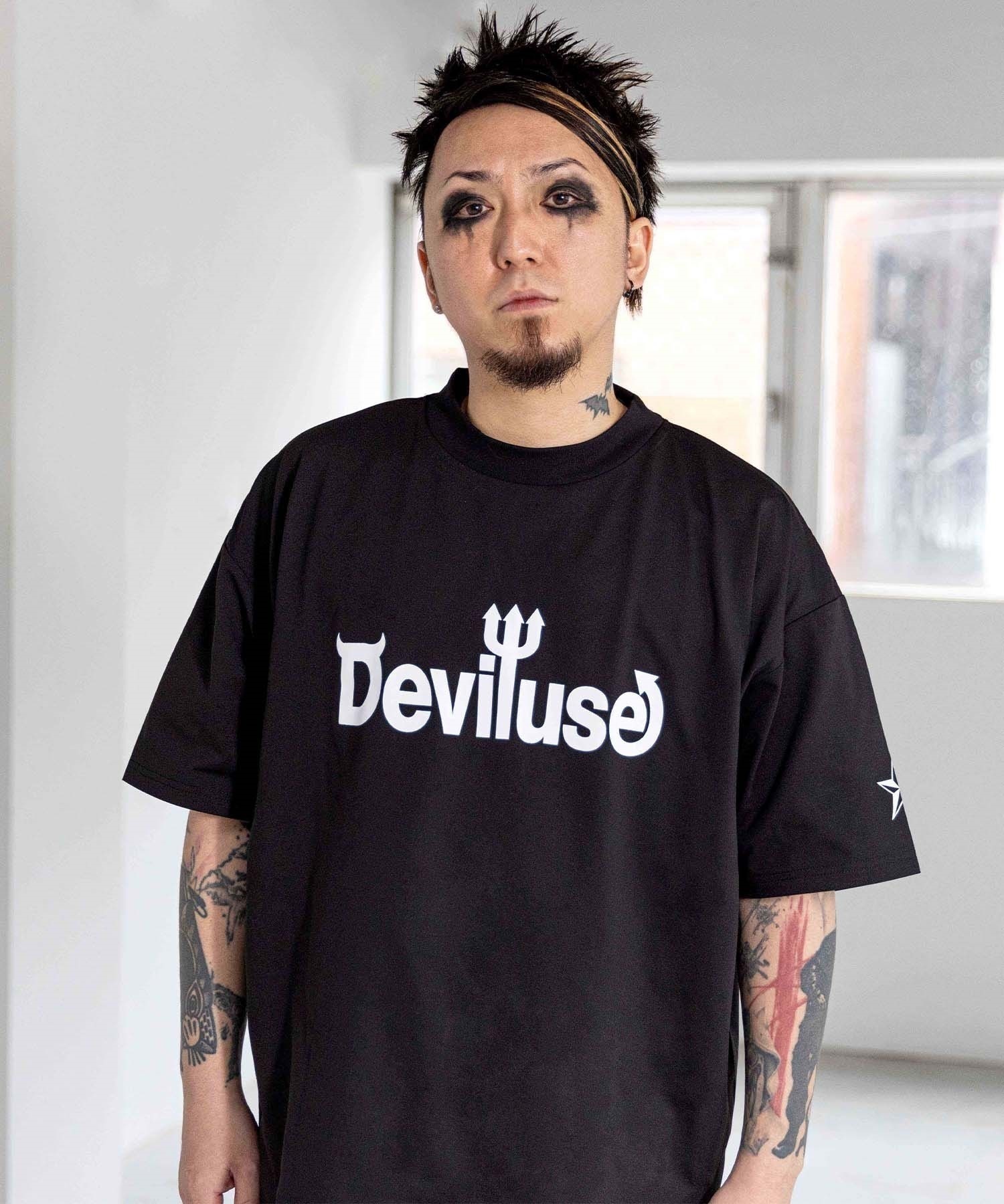 DEVILUSE デビルユース メンズ ラッシュガード 半袖 Tシャツ オーバーサイズ 水陸両用 ムラサキスポーツ限定 243OO1ST301DU(WHT-M)