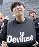 DEVILUSE デビルユース メンズ ラッシュガード 半袖 Tシャツ オーバーサイズ 水陸両用 ムラサキスポーツ限定 243OO1ST301DU(WHT-M)