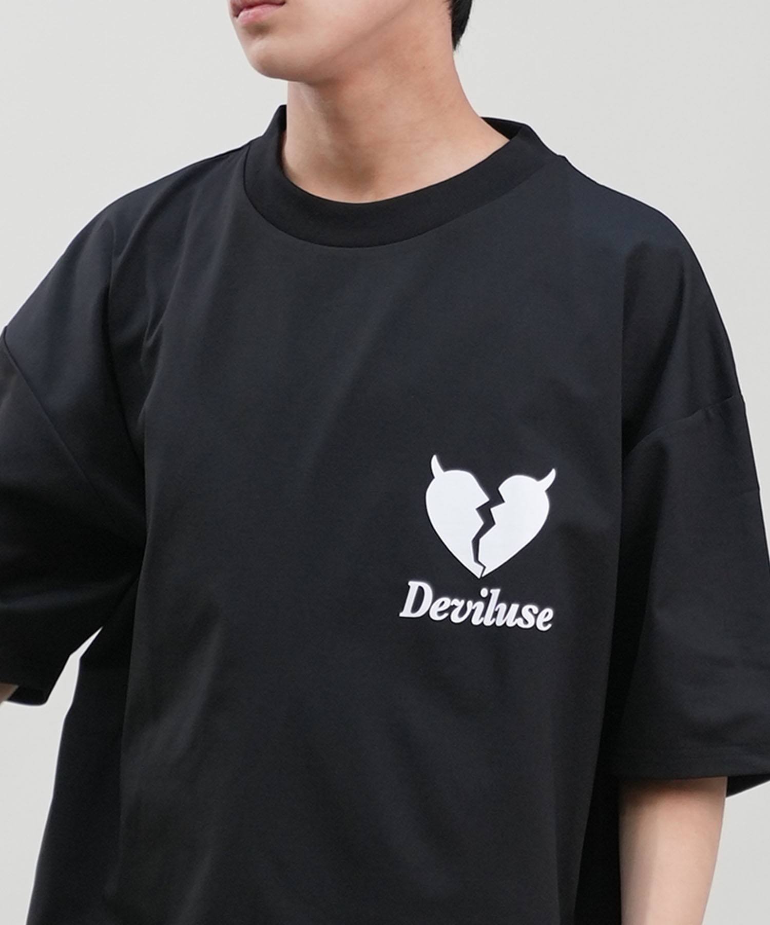 DEVILUSE デビルユース メンズ ラッシュガード 半袖 Tシャツ オーバーサイズ 水陸両用 ムラサキスポーツ限定 243OO1ST303DU(WHT-M)